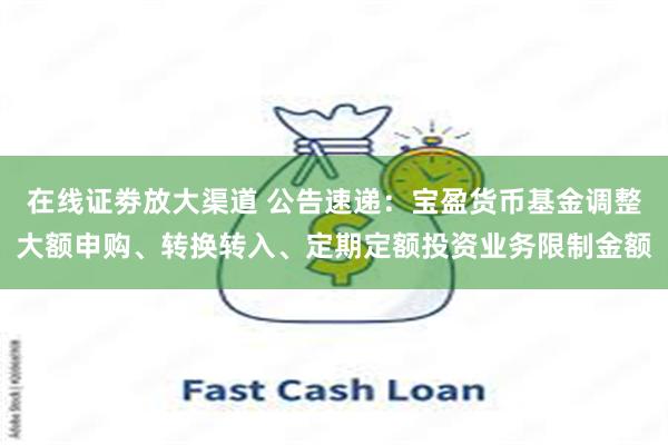 在线证劵放大渠道 公告速递：宝盈货币基金调整大额申购、转换转入、定期定额投资业务限制金额