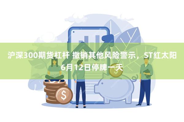 沪深300期货杠杆 撤销其他风险警示，ST红太阳6月12日停牌一天