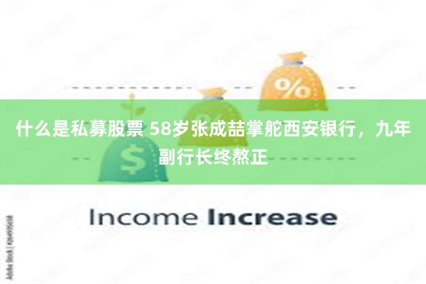 什么是私募股票 58岁张成喆掌舵西安银行，九年副行长终熬正