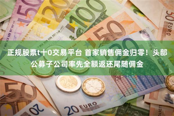 正规股票t十0交易平台 首家销售佣金归零！头部公募子公司率先全额返还尾随佣金