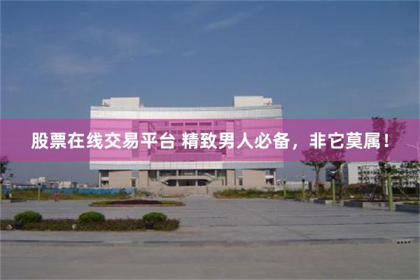 股票在线交易平台 精致男人必备，非它莫属！