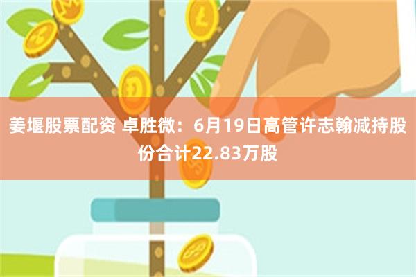 姜堰股票配资 卓胜微：6月19日高管许志翰减持股份合计22.83万股