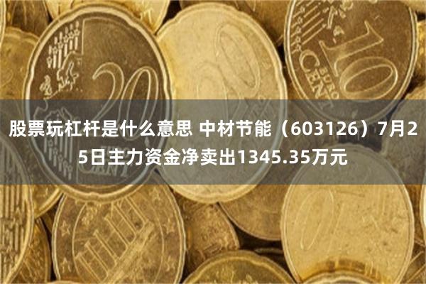 股票玩杠杆是什么意思 中材节能（603126）7月25日主力资金净卖出1345.35万元