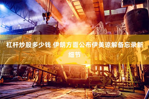 杠杆炒股多少钱 伊朗方面公布伊美谅解备忘录新细节