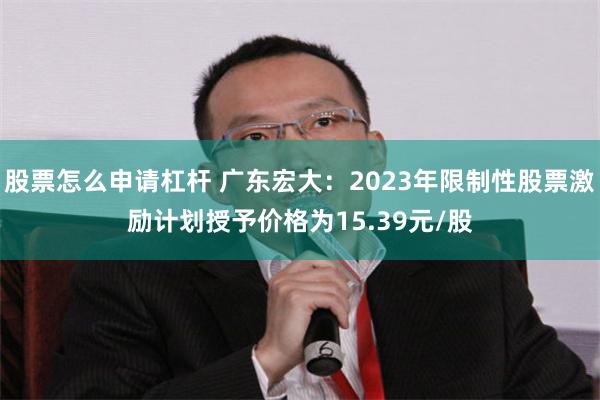 股票怎么申请杠杆 广东宏大：2023年限制性股票激励计划授予价格为15.39元/股