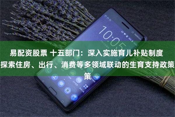 易配资股票 十五部门：深入实施育儿补贴制度 探索住房、出行、消费等多领域联动的生育支持政策