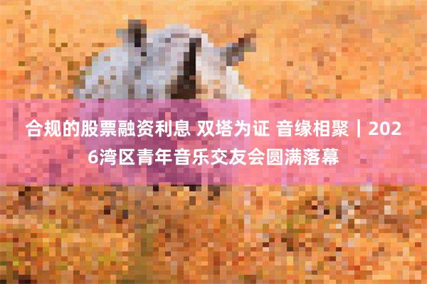 合规的股票融资利息 双塔为证 音缘相聚｜2026湾区青年音乐交友会圆满落幕